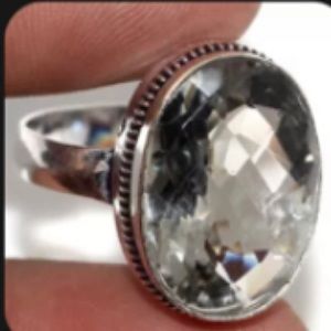 Natural Green Amethyst 925 Silver Plated
Gemstone Ring NWOT